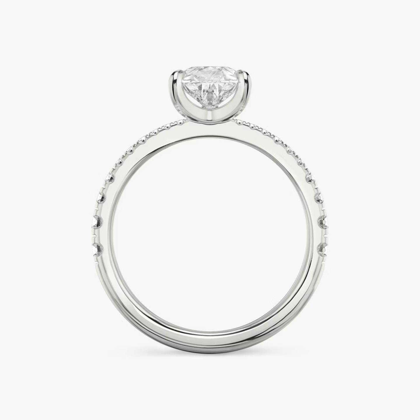 The Tapered Classic | Pear | Platinum | Band: Pavé | Diamond orientation: vertical | Carat weight: See full inventory