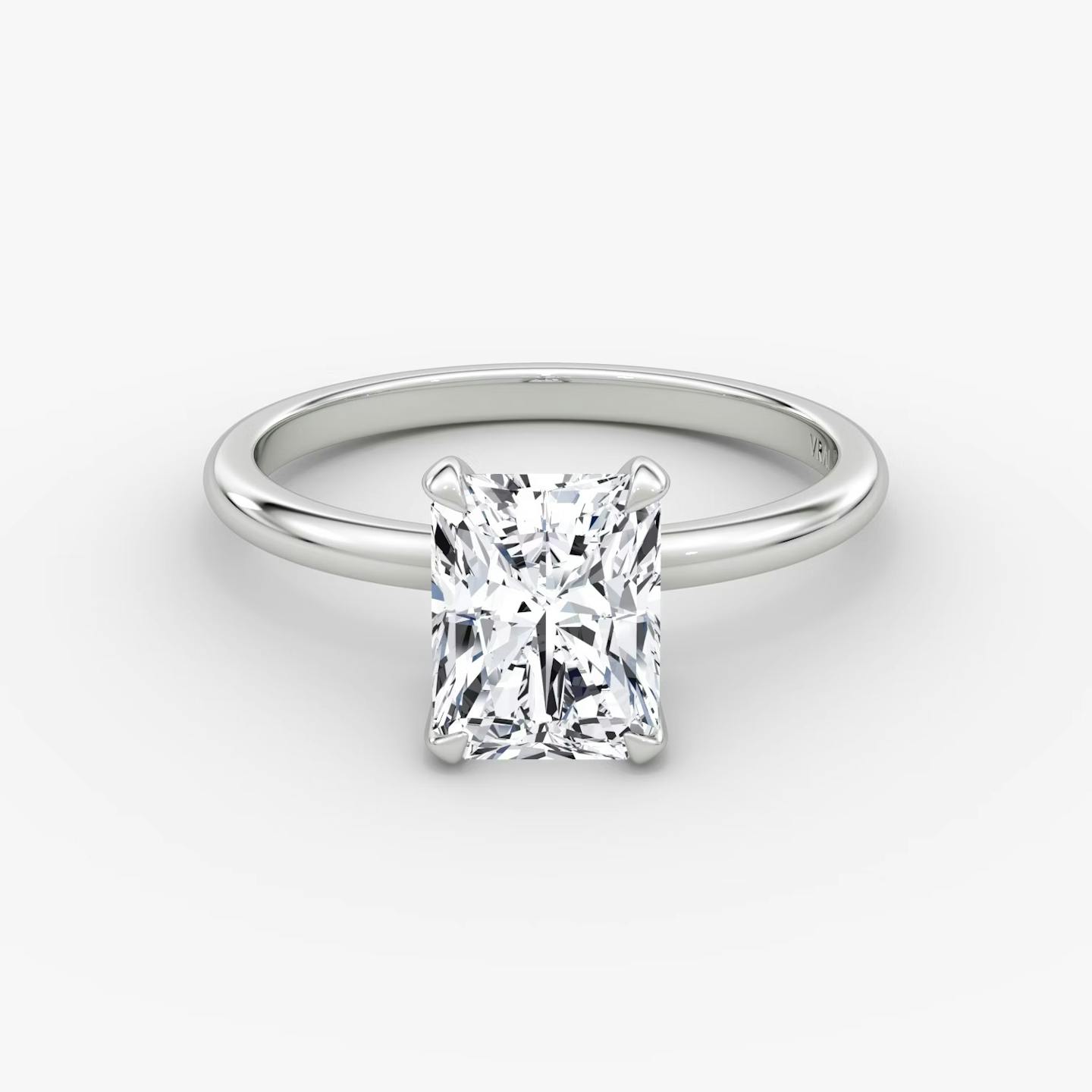 The Classic | Radiant | 18k | 18k White Gold | Band width: Standard | Band: Plain | Diamond orientation: vertical | Carat weight: See full inventory